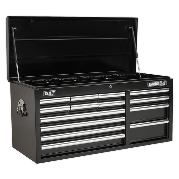 Sealey Tool Chests 14 Drawer Topchest with Ball-Bearing Slides - Black-AP41149B 5051747470415 AP41149B - Buy Direct from Spare and Square