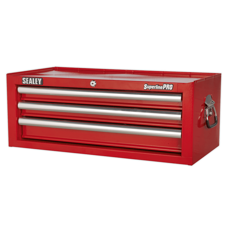 Sealey Tool Chests 3 Drawer Mid-Box with Ball-Bearing Slides - Red-AP33339 5051747470569 AP33339 - Buy Direct from Spare and Square