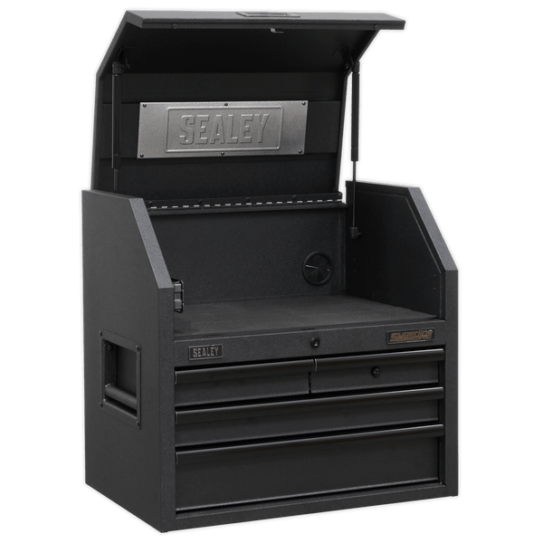 Sealey Tool Chests 4 Drawer 660mm Topchest with Soft Close Drawers & Power Strip-AP2704BE 5054511261578 AP2704BE - Buy Direct from Spare and Square
