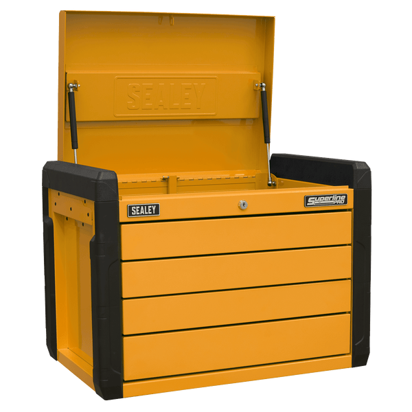 Sealey Tool Chests 4-Drawer Push-to-Open Topchest with Ball-Bearing Slides - Orange-APPD4O 5054630199899 APPD4O - Buy Direct from Spare and Square