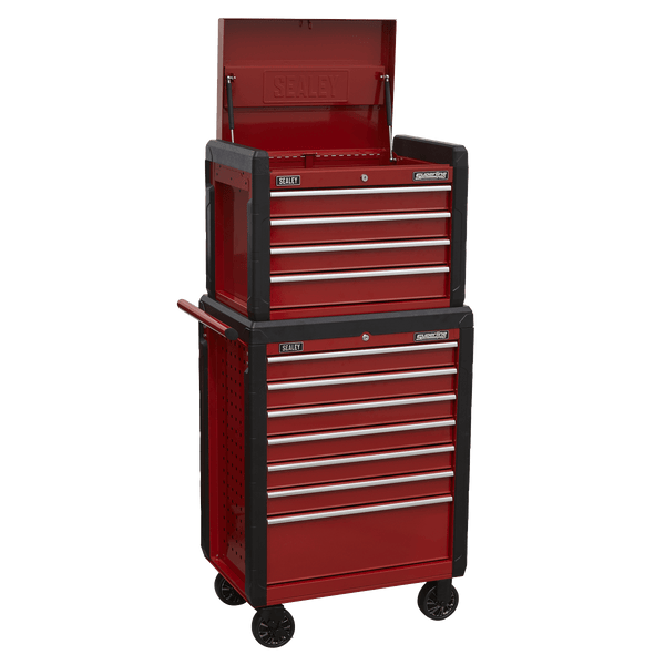 Sealey Tool Chests 4 Drawer Topchest & 7 Drawer Rollcab Combination-AP3411STACK 5054511761894 AP3411STACK - Buy Direct from Spare and Square