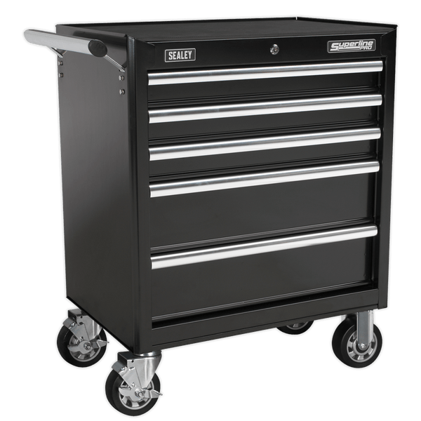 Sealey Tool Chests 5 Drawer Rollcab with Ball-Bearing Slides - Black-AP33459B 5051747470613 AP33459B - Buy Direct from Spare and Square