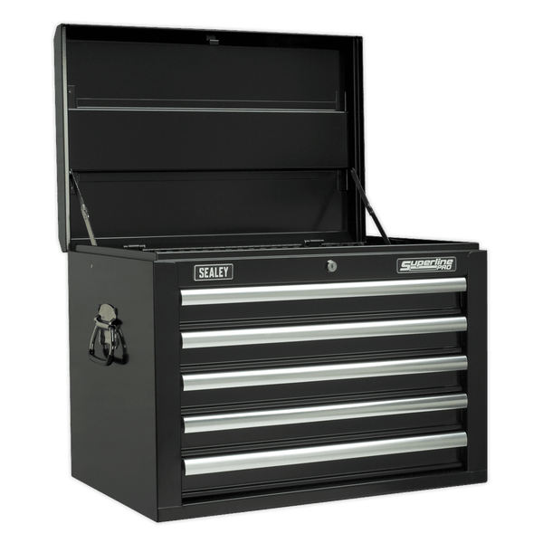 Sealey Tool Chests 5 Drawer Topchest with Ball-Bearing Slides - Black-AP26059TB 5051747447530 AP26059TB - Buy Direct from Spare and Square