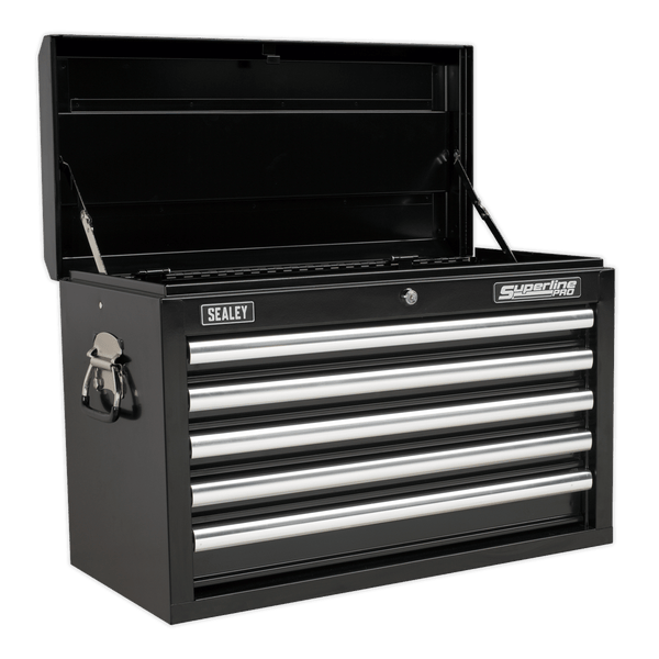 Sealey Tool Chests 5 Drawer Topchest with Ball-Bearing Slides - Black-AP33059B 5051747470491 AP33059B - Buy Direct from Spare and Square