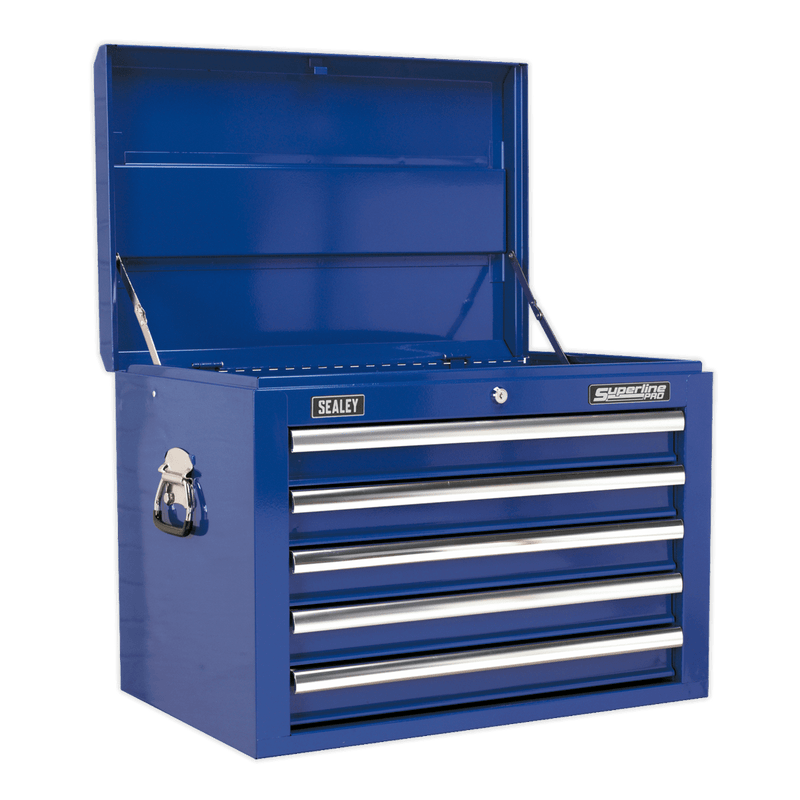 Sealey Tool Chests 5 Drawer Topchest with Ball-Bearing Slides - Blue-AP26059TC 5051747863774 AP26059TC - Buy Direct from Spare and Square