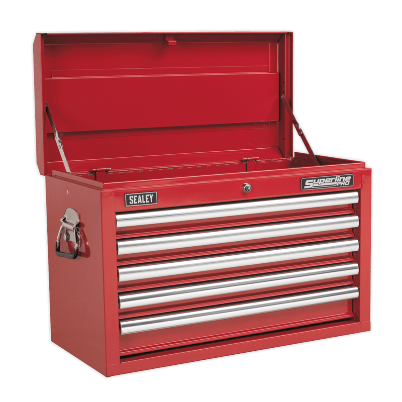 Sealey Tool Chests 5 Drawer Topchest with Ball-Bearing Slides - Red-AP33059 5051747470484 AP33059 - Buy Direct from Spare and Square