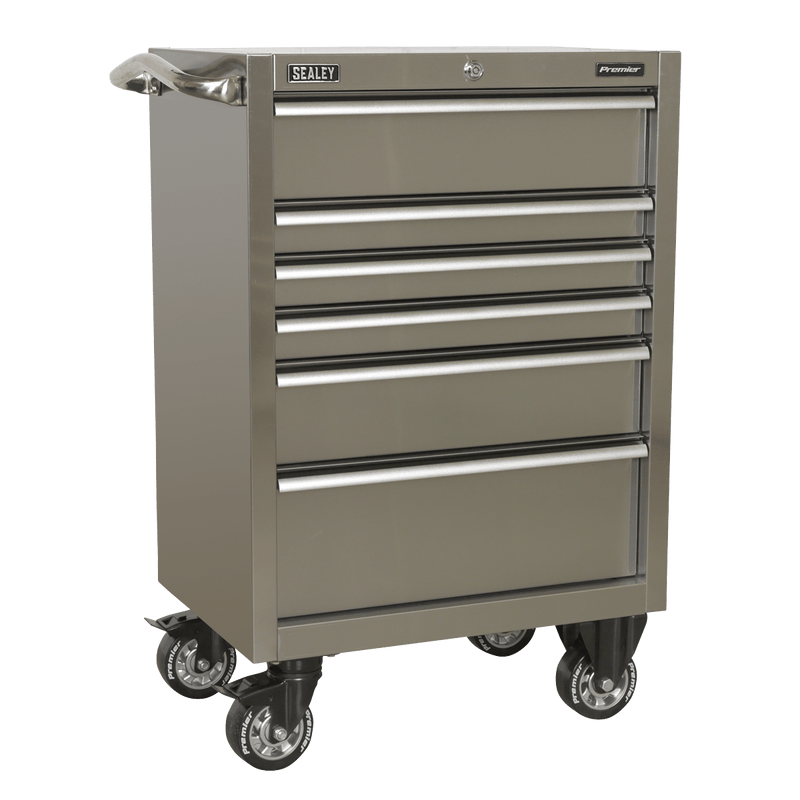 Sealey Tool Chests 6 Drawer 675mm Stainless Steel Heavy-Duty Rollcab-PTB67506SS 5051747959385 PTB67506SS - Buy Direct from Spare and Square
