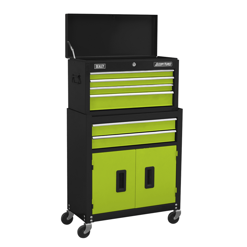 Sealey Tool Chests 6 Drawer Topchest & Rollcab Combination with Ball-Bearing Slides & 170pc Tool Kit-AP22HVGCOMBO 5054630271311 AP22HVGCOMBO - Buy Direct from Spare and Square