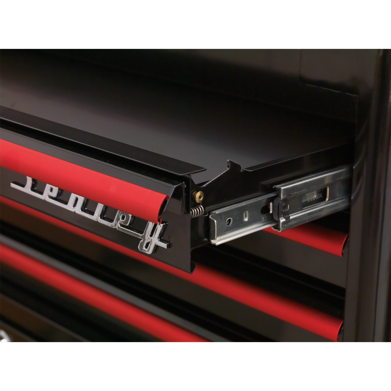 Sealey Tool Chests 6 Drawer Wide Retro Style Rollcab - Black with Red Anodised Drawer Pulls-AP41206BR 5054511105797 AP41206BR - Buy Direct from Spare and Square