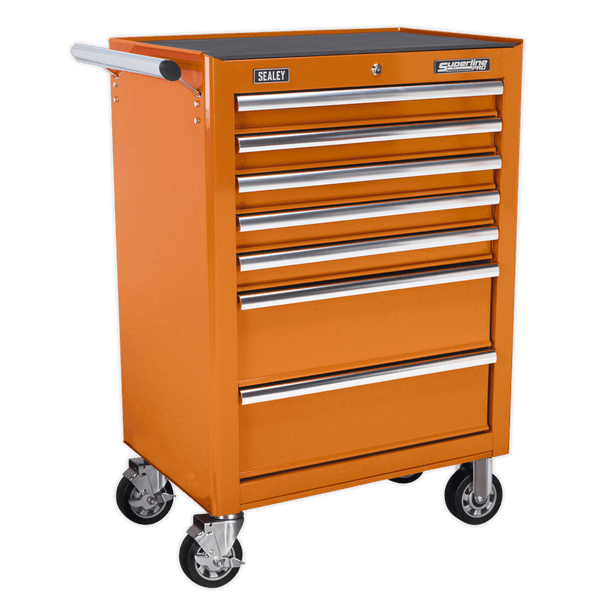 Sealey Tool Chests 7 Drawer Rollcab with Ball-Bearing Slides - Orange-AP26479TO 5051747863767 AP26479TO - Buy Direct from Spare and Square
