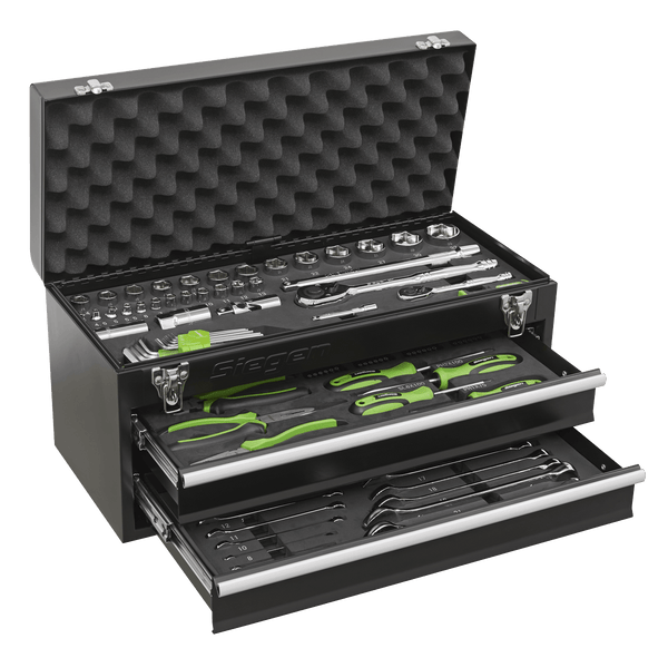 Sealey Tool Kits 2 Drawer Portable Tool Chest with 90pc Tool Kit-S01055 5054511807417 S01055 - Buy Direct from Spare and Square