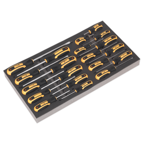 Sealey Tool Trays 20pc Screwdriver Set with Tool Tray-S01127 5054511123715 S01127 - Buy Direct from Spare and Square
