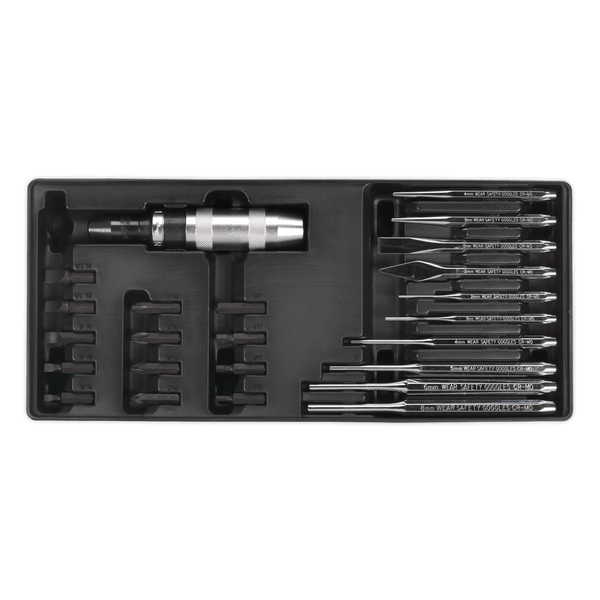 Sealey Tool Trays 25pc Impact Driver & Punch Set with Tool Tray-TBT18 5051747333901 TBT18 - Buy Direct from Spare and Square