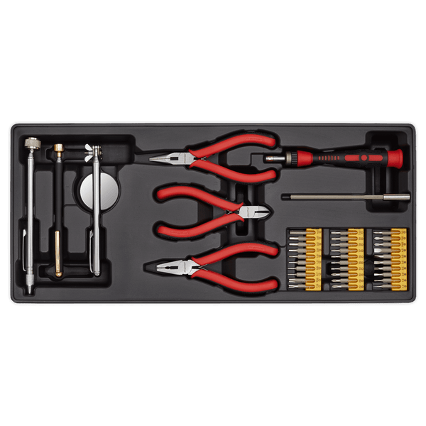 Sealey Tool Trays 38pc Precision & Pick-Up Tool Set with Tool Tray-TBT17 5051747333871 TBT17 - Buy Direct from Spare and Square