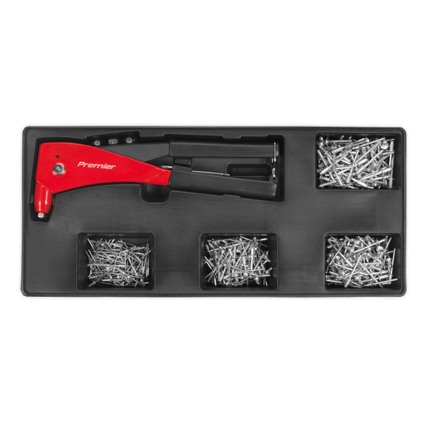 Sealey Tool Trays Riveter & Assorted Rivet Set with Tool Tray-TBT15 5051747333833 TBT15 - Buy Direct from Spare and Square