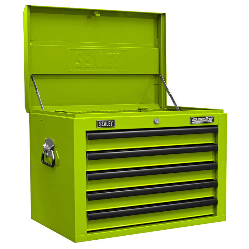 Sealey Topchest 5 Drawer with Ball-Bearing Slides - Green/Black 5054630302787 AP26059THV - Buy Direct from Spare and Square