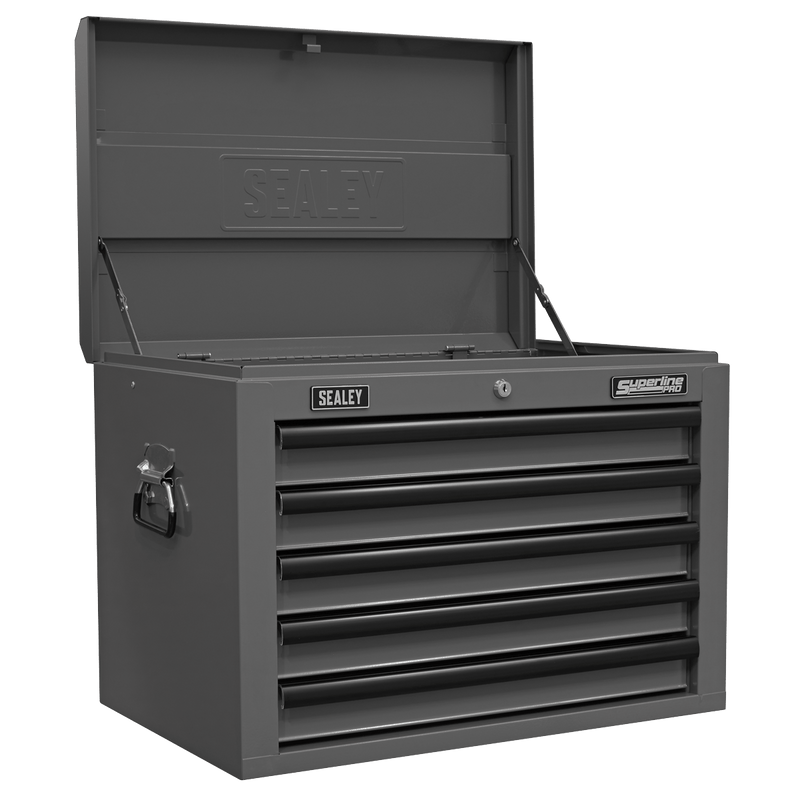 Sealey Topchest 5 Drawer with Ball-Bearing Slides - Grey/Black 5054630302756 AP26059TG - Buy Direct from Spare and Square
