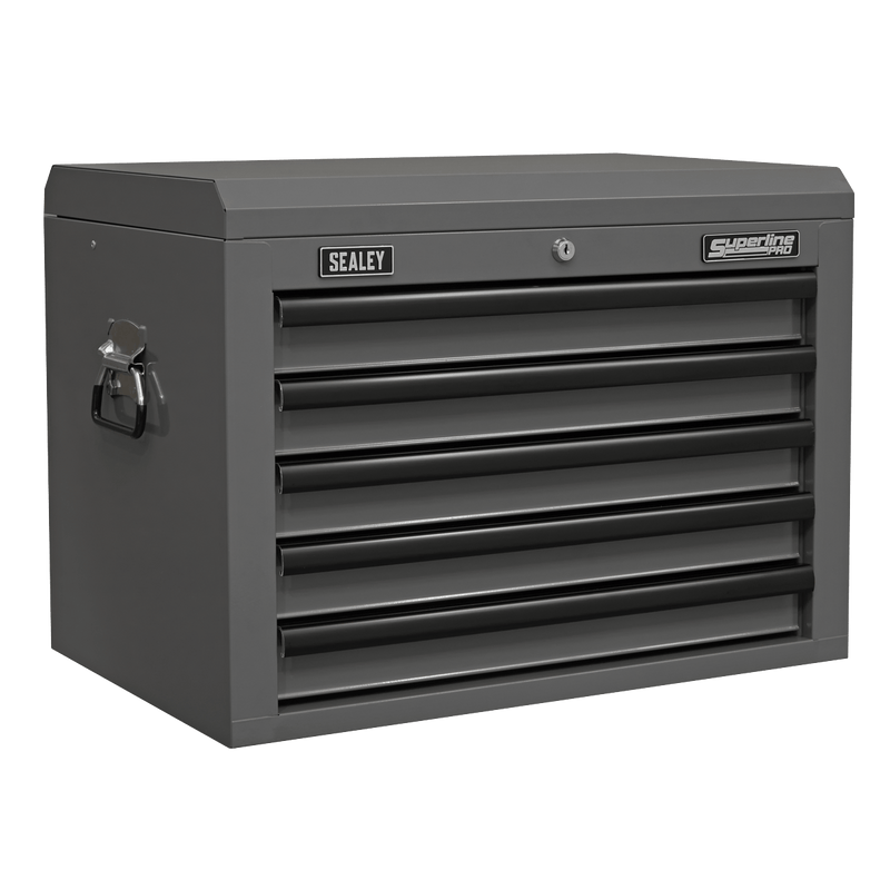 Sealey Topchest 5 Drawer with Ball-Bearing Slides - Grey/Black 5054630302756 AP26059TG - Buy Direct from Spare and Square