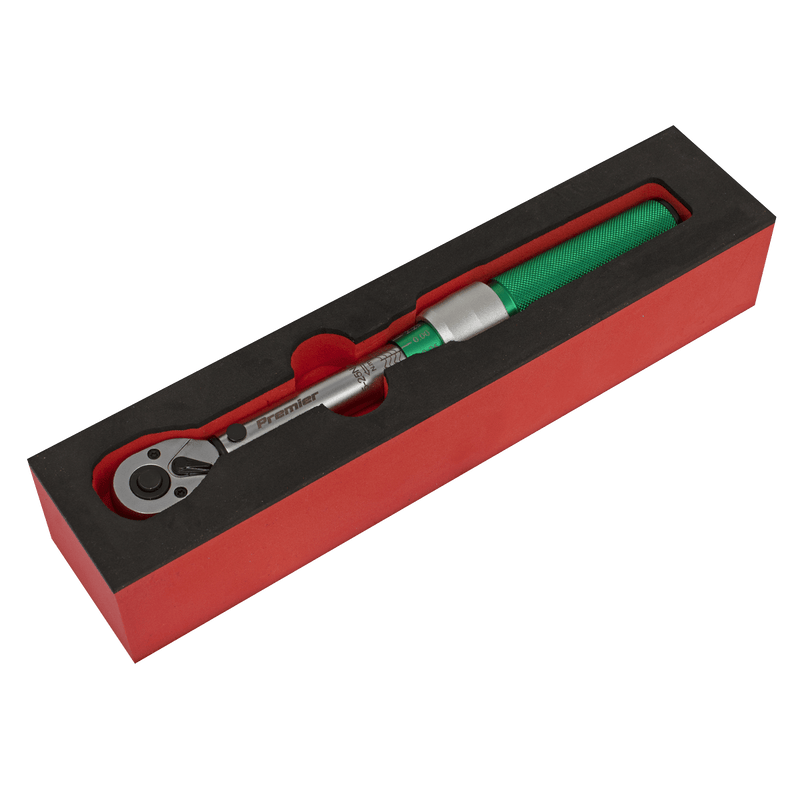 Sealey Torque Wrench Micrometer Style 1/4"Sq Drive 5-25Nm - Calibrated 5054511848106 STW901 - Buy Direct from Spare and Square