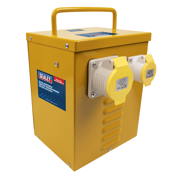 Sealey Transformers 5kVA Portable Vented Transformer 16/32A Outlets-WST5000MV/2 5054511780031 WST5000MV/2 - Buy Direct from Spare and Square
