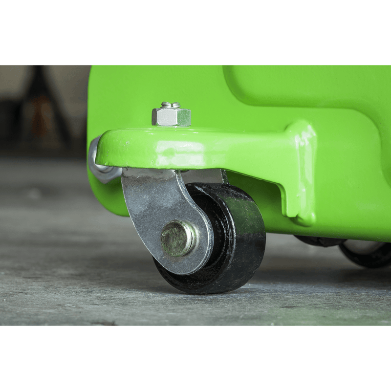 Sealey Trolley Jacks 2 Tonne Short Chassis Trolley Jack - Hi-Vis Green-1050CXHV 5054630030680 1050CXHV - Buy Direct from Spare and Square