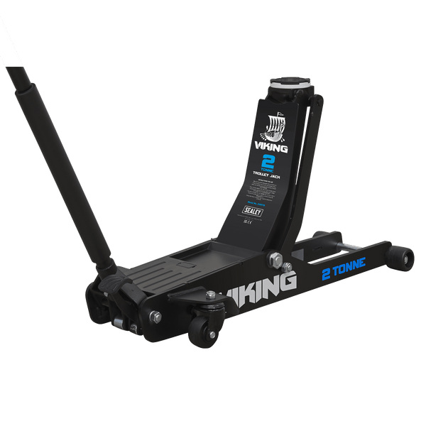 Sealey Trolley Jacks Viking 2 Tonne Low Profile Professional Long Reach Trolley Jack with Rocket Lift-2100TB 5054511791235 2100TB - Buy Direct from Spare and Square