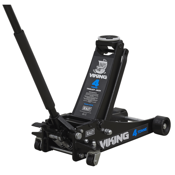 Sealey Trolley Jacks Viking 4 Tonne Low Profile Professional Trolley Jack with Rocket Lift-4040TB 5054511706604 4040TB - Buy Direct from Spare and Square