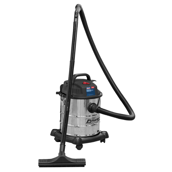 Sealey Vacuum Cleaner Sealey 1200w 20 Litre Wet and Dry Vacuum Cleaner - Stainless Drum PC195SD - Buy Direct from Spare and Square