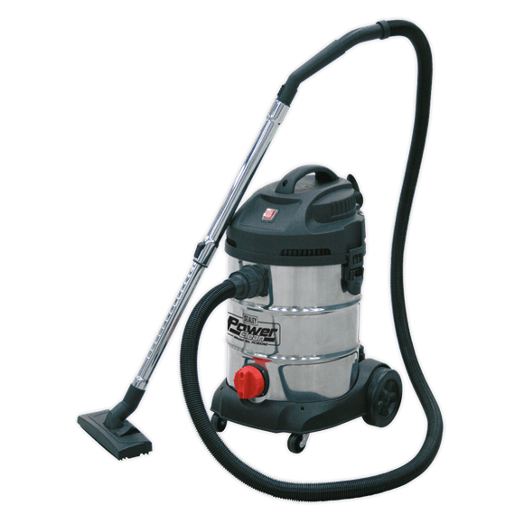 Sealey Vacuum Cleaner Sealey 1400w - 30L Wet and Dry Vacuum - Blower Facility - Stainless Drum PC300SD - Buy Direct from Spare and Square