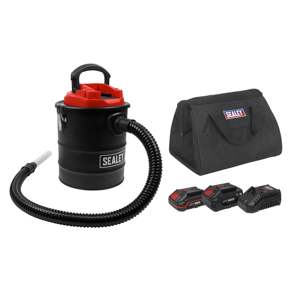 Sealey Vacuum Cleaners 20V SV20 Series 15L Handheld Ash Vacuum Cleaner Kit - 2 Batteries-CP20VAVKIT 5054630159145 CP20VAVKIT - Buy Direct from Spare and Square