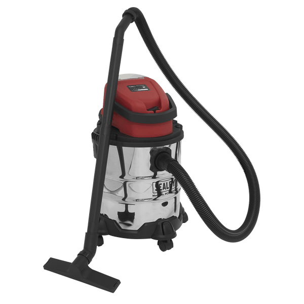 Sealey Vacuum Cleaners 20V SV20 Series 20L Rechargeable Wet & Dry Vacuum Cleaner - Body Only-PC20SD20V 5054511512502 PC20SD20V - Buy Direct from Spare and Square
