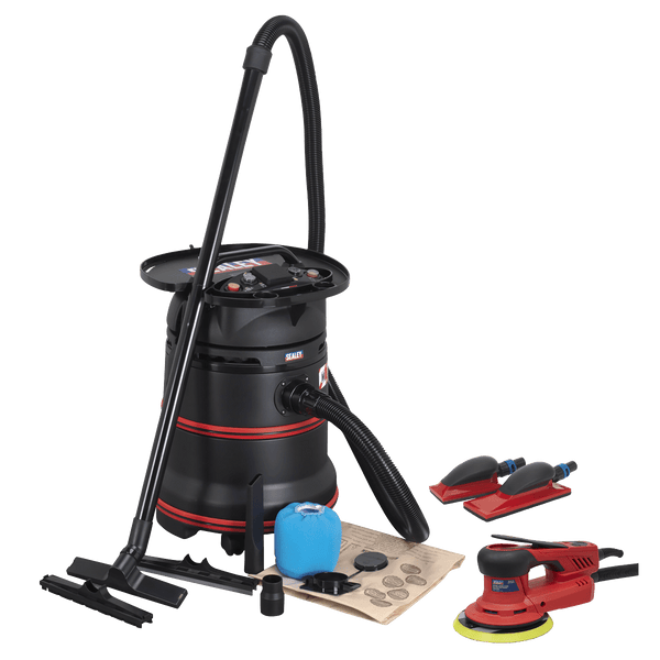 Sealey Vacuum Cleaners M Class Dust-Free Sanding Kit with Electric Brushless Palm Sander-DFSK02 5054630106385 DFSK02 - Buy Direct from Spare and Square