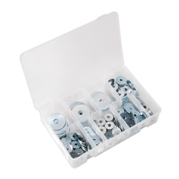 Sealey Washers 240pc Zinc Plated Repair Washer Assortment - M5-M10-AB059RW 5054511053395 AB059RW - Buy Direct from Spare and Square