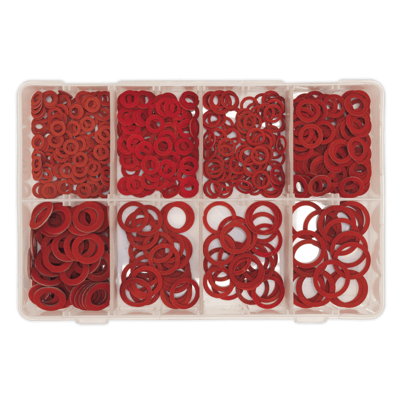 Sealey Washers 600pc Fibre Washer Assortment - Metric-AB014FW 5054511018837 AB014FW - Buy Direct from Spare and Square