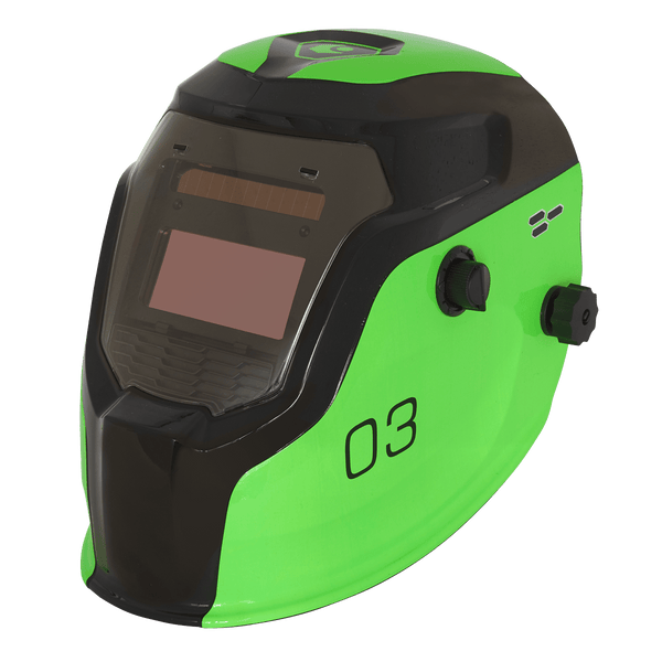 Sealey Welding Accessories Auto Darkening Welding Helmet - Shade 9-13 - Green-PWH3 5054511673104 PWH3 - Buy Direct from Spare and Square