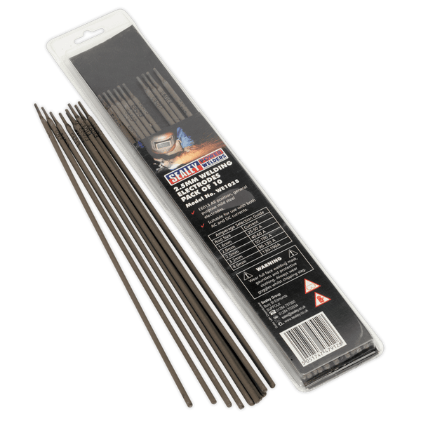 Sealey Welding Accessories Ø2.5 x 300mm Welding Electrode - Pack of 10-WE1025 5051747479111 WE1025 - Buy Direct from Spare and Square