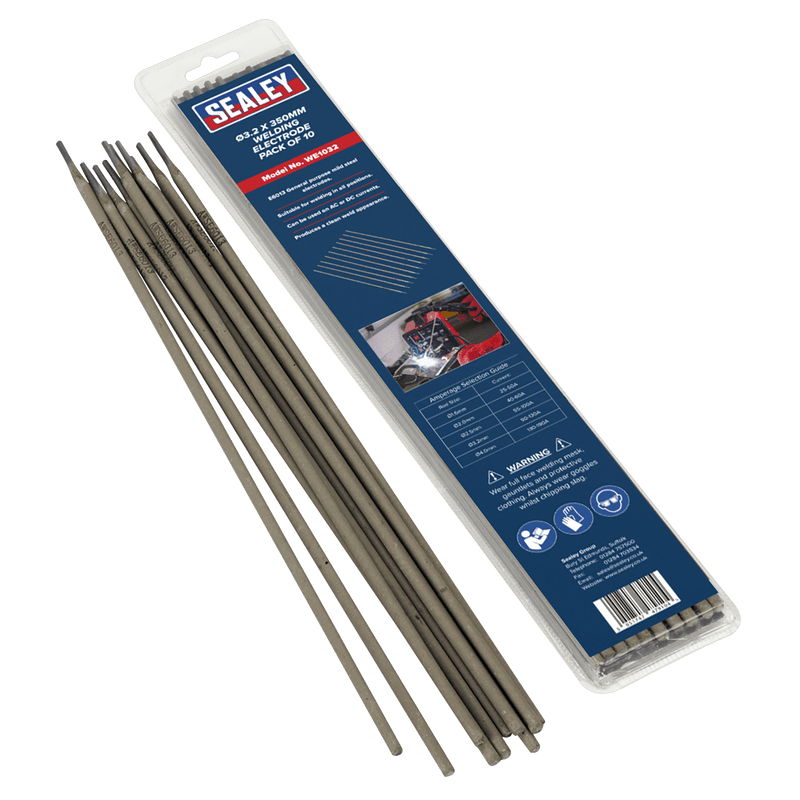Sealey Welding Accessories Ø3.2 x 350mm Welding Electrode - Pack of 10-WE1032 5051747479104 WE1032 - Buy Direct from Spare and Square