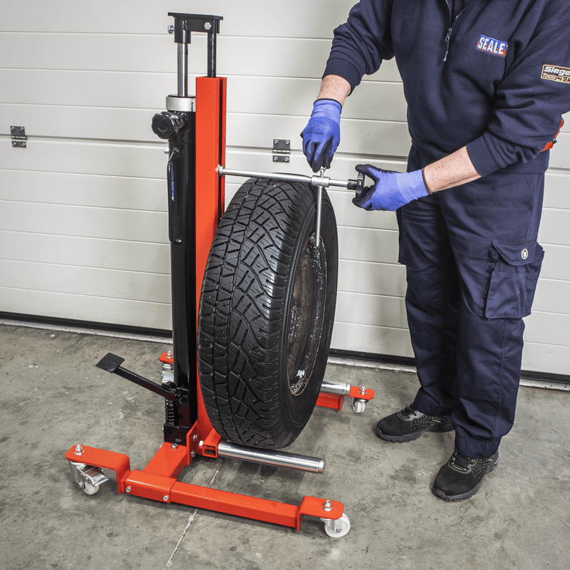 Sealey Wheel Removal Trolleys 80kg Wheel Removal/Lifter Trolley with Quick Lift-WD80 5051747505742 WD80 - Buy Direct from Spare and Square