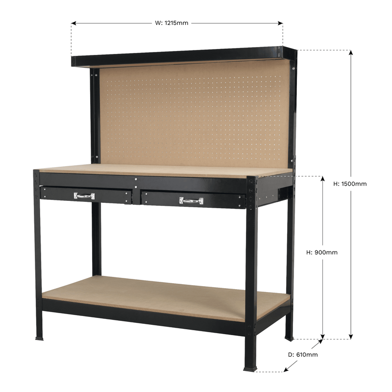 Sealey Workbenches 1.2m Workstation with Drawers-AP12600 5024209811491 AP12600 - Buy Direct from Spare and Square