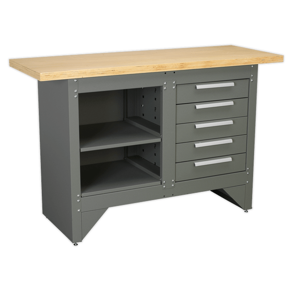 Sealey Workbenches 5 Drawer Heavy-Duty Workbench-AP2030BB 5024209942522 AP2030BB - Buy Direct from Spare and Square
