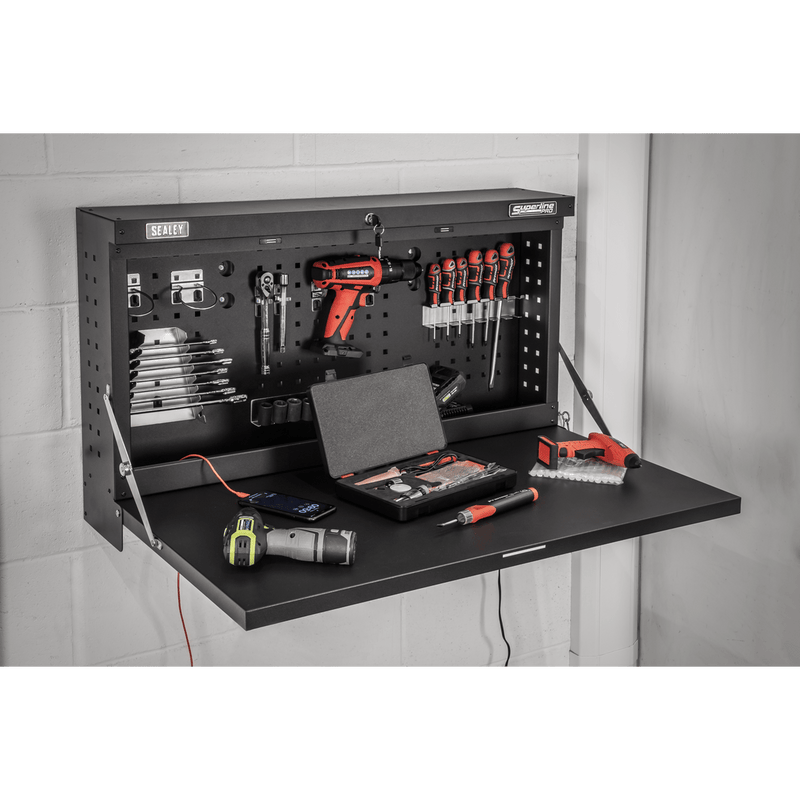 Sealey Workbenches 900mm Wall Mounted Foldable Workbench-APWMW01 5054630247248 APWMW01 - Buy Direct from Spare and Square