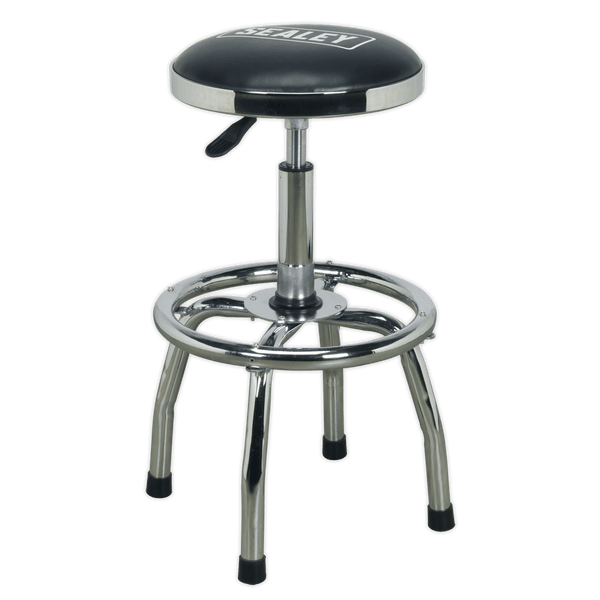 Sealey Workshop Stools Heavy-Duty Pneumatic Workshop Stool with Adjustable Height Swivel Seat-SCR17 5054511151800 SCR17 - Buy Direct from Spare and Square