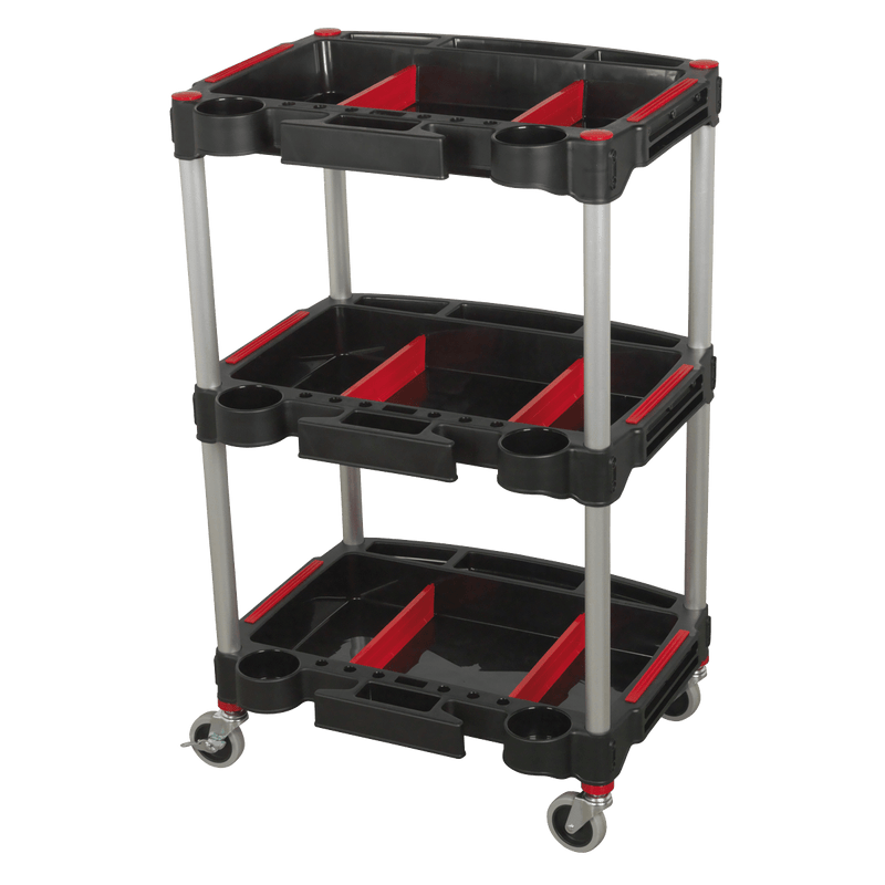 Sealey Workshop Trolley 3-Level Composite with Parts Storage 5054511709711 CX313 - Buy Direct from Spare and Square