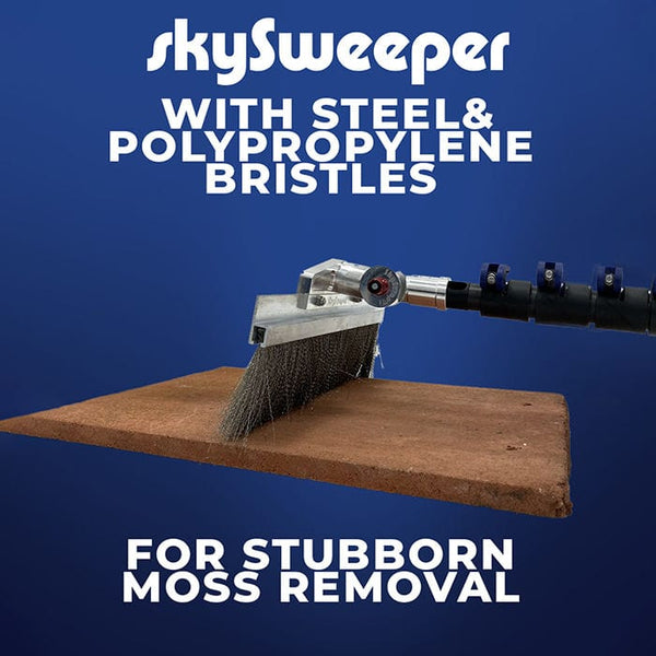 SkySweeper Roof Cleaning Brush With Steel Bristles / Steel & Polypropylene Bristles - Roof Cleaning