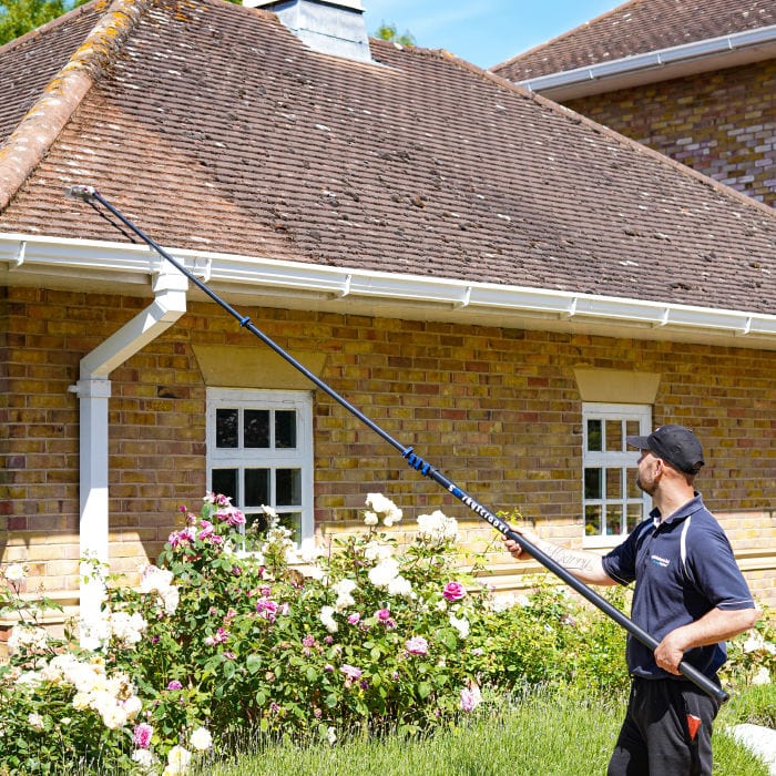 SkyVac Roof Cleaning SkyScraper Roof Cleaning Package with Telescopic Pole, 24ft - 34ft Options - Buy Direct from Spare and Square