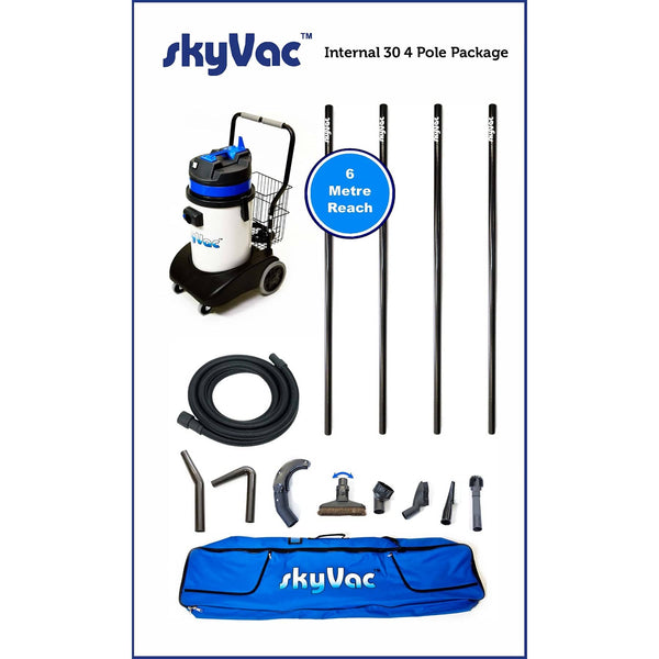 SkyVac Vacuum Cleaner 4 Pole Set 20ft (6m) / 240v SkyVac Internal 30 With High Suction Pole Set - Upto 40ft - 240v or 110v Internal 30 4 Pole Set 240v - Buy Direct from Spare and Square