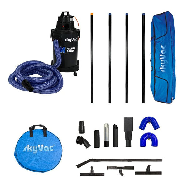 SkyVac Vacuum Cleaner Push Fit 44mm 4 Poles 20ft (6m) SkyVac Mighty Atom With High Reach Pole Set - Compact, Light, Powerful 240v Atom 44mm Push Fit 4 Pole Kit - Buy Direct from Spare and Square