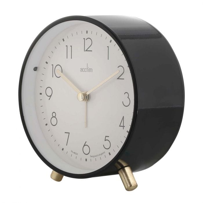 Spare and Square Audio Visual Acctim Fossen Gloss Black Alarm Clock 16263 - Buy Direct from Spare and Square