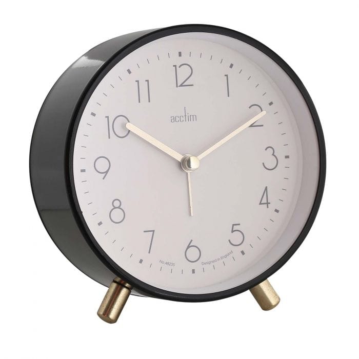 Spare and Square Audio Visual Acctim Fossen Gloss Black Alarm Clock 16263 - Buy Direct from Spare and Square