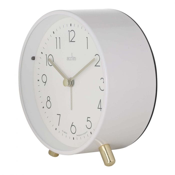 Spare and Square Audio Visual Acctim Fossen Gloss White Alarm Clock 16262 - Buy Direct from Spare and Square